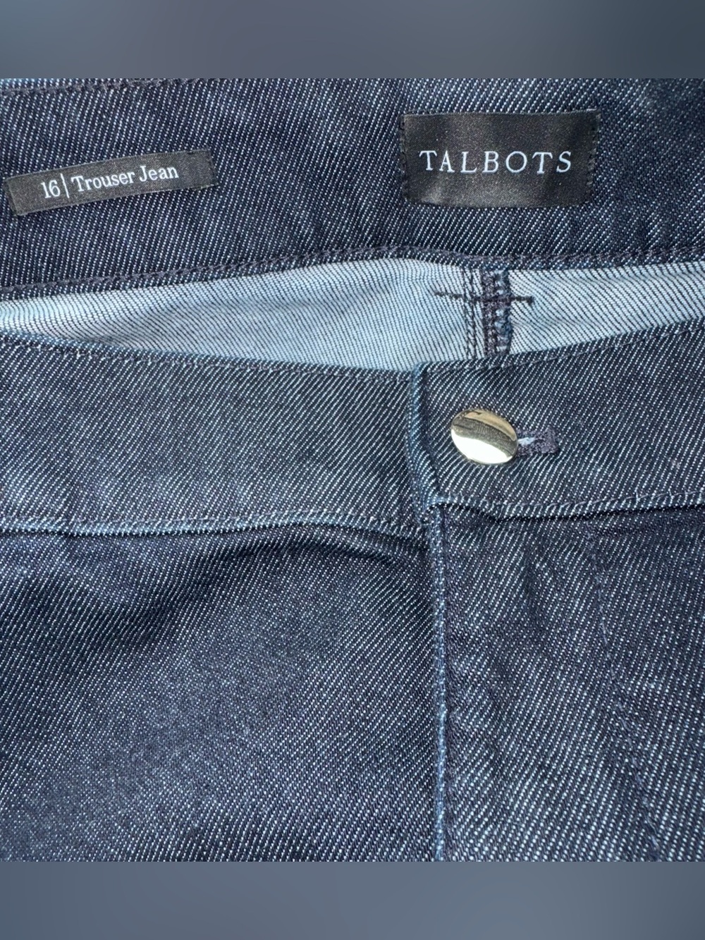 Talbots Trouser Jeans Dark Indigo Juliette Wash Size 16 EUC - Picture 4 of 7